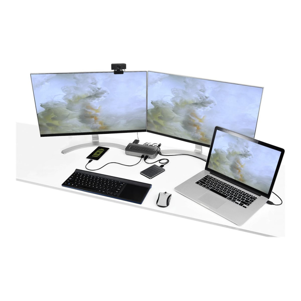 Produktbild för StarTech.com USB-C USB-A dockningsstation - Hybrid universell USB 3.0-dockningsstation för USB-C eller USB-A bärbar dator - Dubbla skärmar 4K 60 Hz HDMI/DisplayPort - 6x USB-A, GbE - USB 3.1 Gen 1 - Windows/Mac - dockningsstation - USB - 2 x HDMI, 2 x DP 