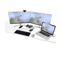 Produktbild för StarTech.com USB-C USB-A dockningsstation - Hybrid universell USB 3.0-dockningsstation för USB-C eller USB-A bärbar dator - Dubbla skärmar 4K 60 Hz HDMI/DisplayPort - 6x USB-A, GbE - USB 3.1 Gen 1 - Windows/Mac - dockningsstation - USB - 2 x HDMI, 2 x DP 