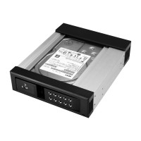 Produktbild för StarTech.com 5.25" to 3.5" Trayless Hard Drive Hot Swap Bay - Removable Hard Drive Bay for 3.5" SATA/SAS Drives - Aluminum (HSB1SATSASBA) - adapter för lagringsfack