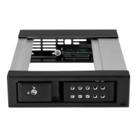 Produktbild för StarTech.com 5.25" to 3.5" Trayless Hard Drive Hot Swap Bay - Removable Hard Drive Bay for 3.5" SATA/SAS Drives - Aluminum (HSB1SATSASBA) - adapter för lagringsfack