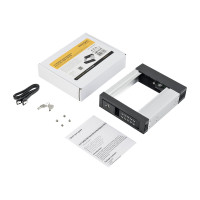 Produktbild för StarTech.com 5.25" to 3.5" Trayless Hard Drive Hot Swap Bay - Removable Hard Drive Bay for 3.5" SATA/SAS Drives - Aluminum (HSB1SATSASBA) - adapter för lagringsfack