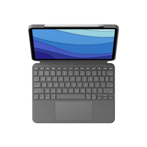 Logitech Logitech Combo Touch - tangentbord och foliefodral - med pekdyna - QWERTZ - tysk - oxford-grå Inmatningsenhet