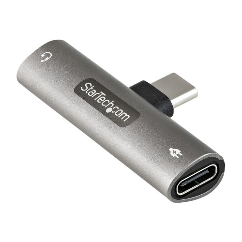 StarTech.com StarTech.com USB-C-ljud- och laddningsadapter - USB-C ljudadapter med TRRS-hörlurs-/headsetuttag på 3,5 mm och 60 W USB Type-C Power Delivery Pass-through-laddare - För telefon/surfplatta/bärbar dator med USB-C - dockningsstation - USB-C