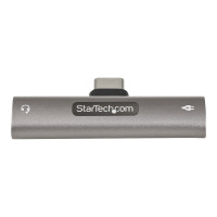 Produktbild för StarTech.com USB-C-ljud- och laddningsadapter - USB-C ljudadapter med TRRS-hörlurs-/headsetuttag på 3,5 mm och 60 W USB Type-C Power Delivery Pass-through-laddare - För telefon/surfplatta/bärbar dator med USB-C - dockningsstation - USB-C