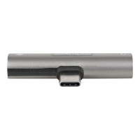 Produktbild för StarTech.com USB-C-ljud- och laddningsadapter - USB-C ljudadapter med TRRS-hörlurs-/headsetuttag på 3,5 mm och 60 W USB Type-C Power Delivery Pass-through-laddare - För telefon/surfplatta/bärbar dator med USB-C - dockningsstation - USB-C