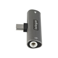 Produktbild för StarTech.com USB-C-ljud- och laddningsadapter - USB-C ljudadapter med TRRS-hörlurs-/headsetuttag på 3,5 mm och 60 W USB Type-C Power Delivery Pass-through-laddare - För telefon/surfplatta/bärbar dator med USB-C - dockningsstation - USB-C