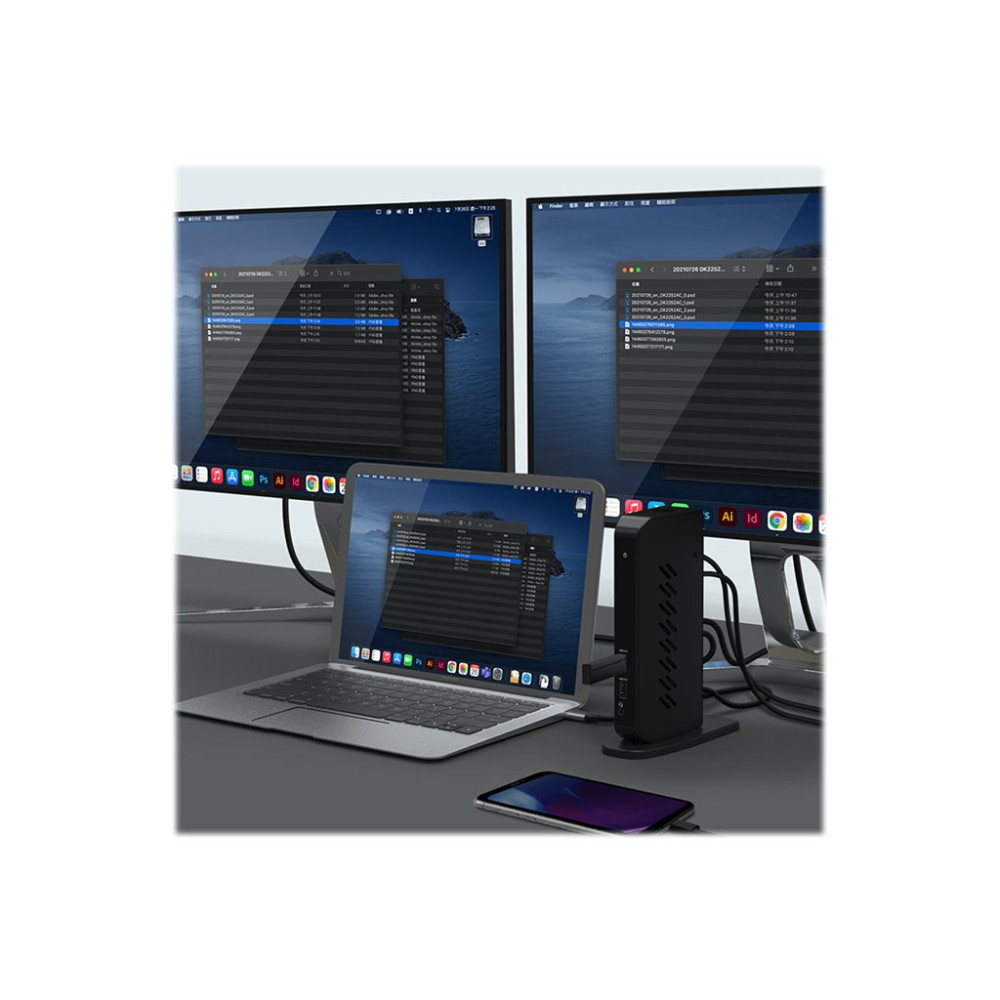 Produktbild för ICY BOX IB-DK2252AC - dockningsstation - USB-C / Thunderbolt 3 / USB 3.0 - 2 x DP, 2 x HDMI - 1GbE