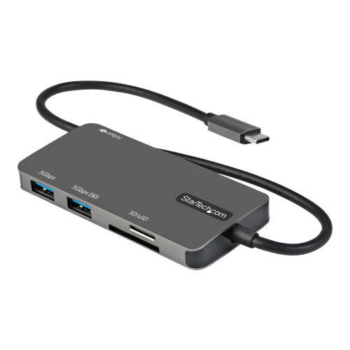 StarTech.com StarTech.com USB C-multiportadapter - USB-C till 4K HDMI, 100 W Power Delivery Pass-through, SD/MicroSD-kortplats, 3-portars USB 3.0-hubb - USB Type-C mini dockningsstation - 30 cm lång ansluten kabel - dockningsstation - USB-C / Thunderbolt 3 - HDMI