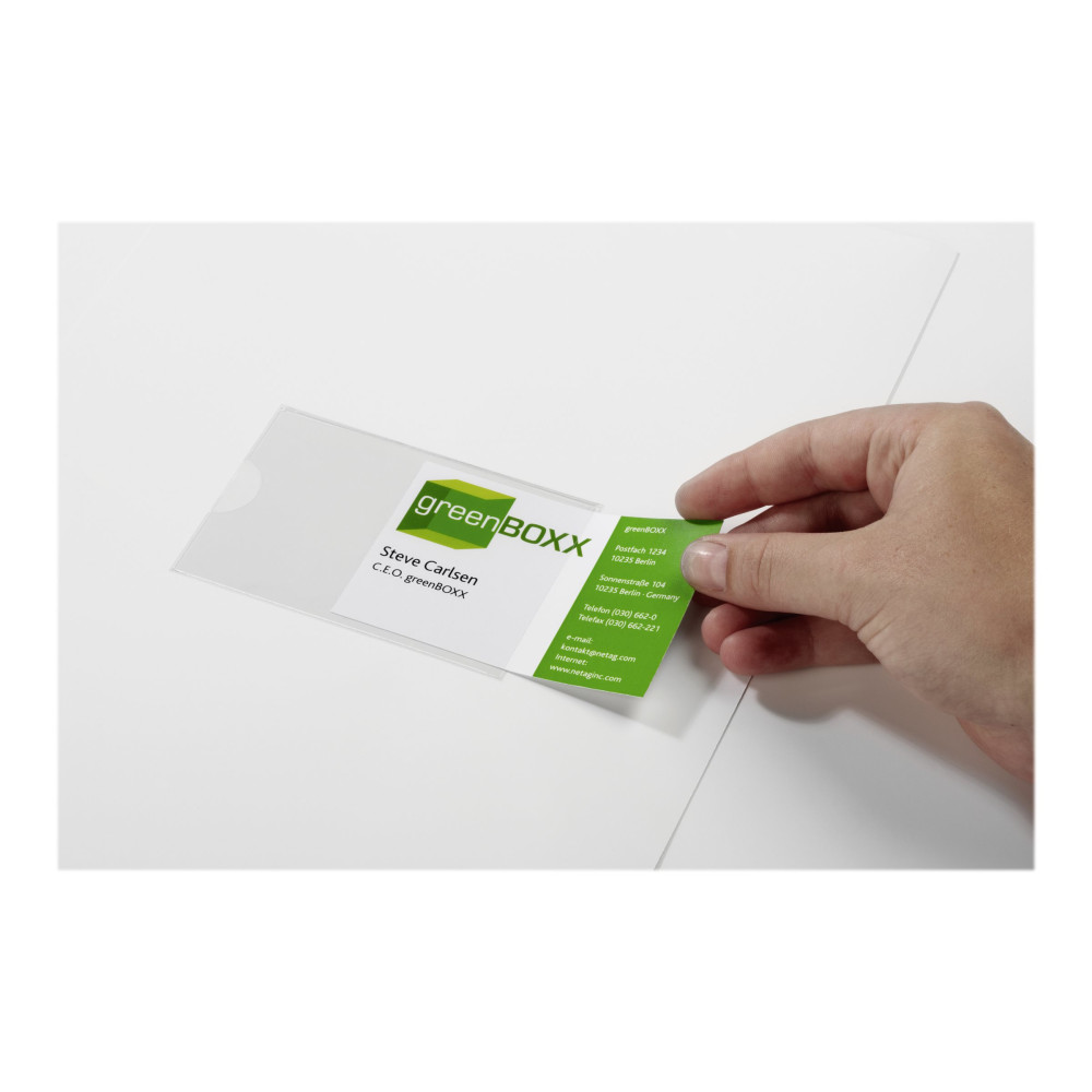Produktbild för DURABLE POCKETFIX - självhäftande etiketthållare - transparent (paket om 10)