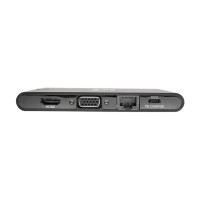 Produktbild för Eaton Tripp Lite Series USB-C Laptop Docking Station - HDMI, VGA, GbE, 4K @ 30 Hz, Thunderbolt 3, USB-A, USB-C, PD Charging 3.0, Black - dockningsstation - USB-C 3.1 / Thunderbolt 3 - VGA, HDMI - 1GbE