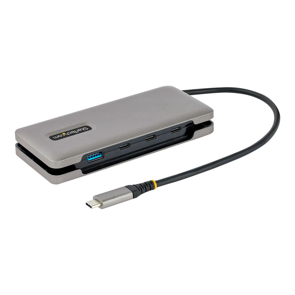 Produktbild för StarTech.com 4-Port USB-C Hub, 1x USB-A and 3x USB-C Ports, USB 3.1 10Gbps, Bus Powered, USB Type C Hub with 9.8in (25cm) Wrap-Around Cable, Portable USB-C to USB-A Hub - USB Expansion Hub (HB31CM1A3CB) - hubb - 4 portar