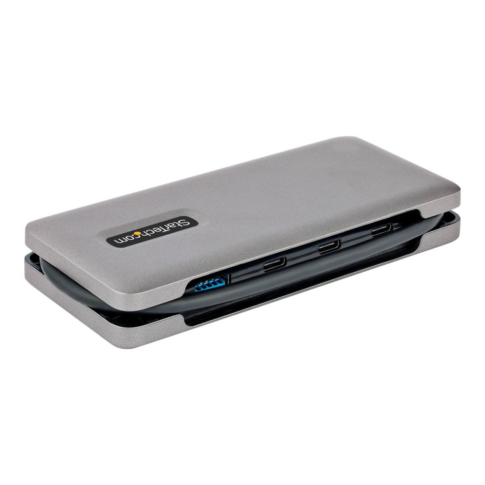 Produktbild för StarTech.com 4-Port USB-C Hub, 1x USB-A and 3x USB-C Ports, USB 3.1 10Gbps, Bus Powered, USB Type C Hub with 9.8in (25cm) Wrap-Around Cable, Portable USB-C to USB-A Hub - USB Expansion Hub (HB31CM1A3CB) - hubb - 4 portar