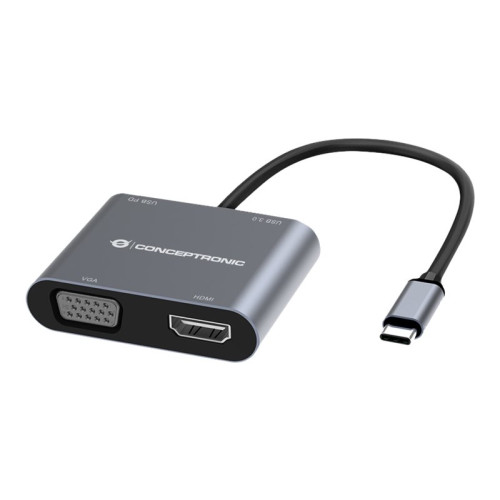 Conceptronic Conceptronic DONN16G - dockningsstation - USB-C 3.2 Gen 1 - HDMI, VGA