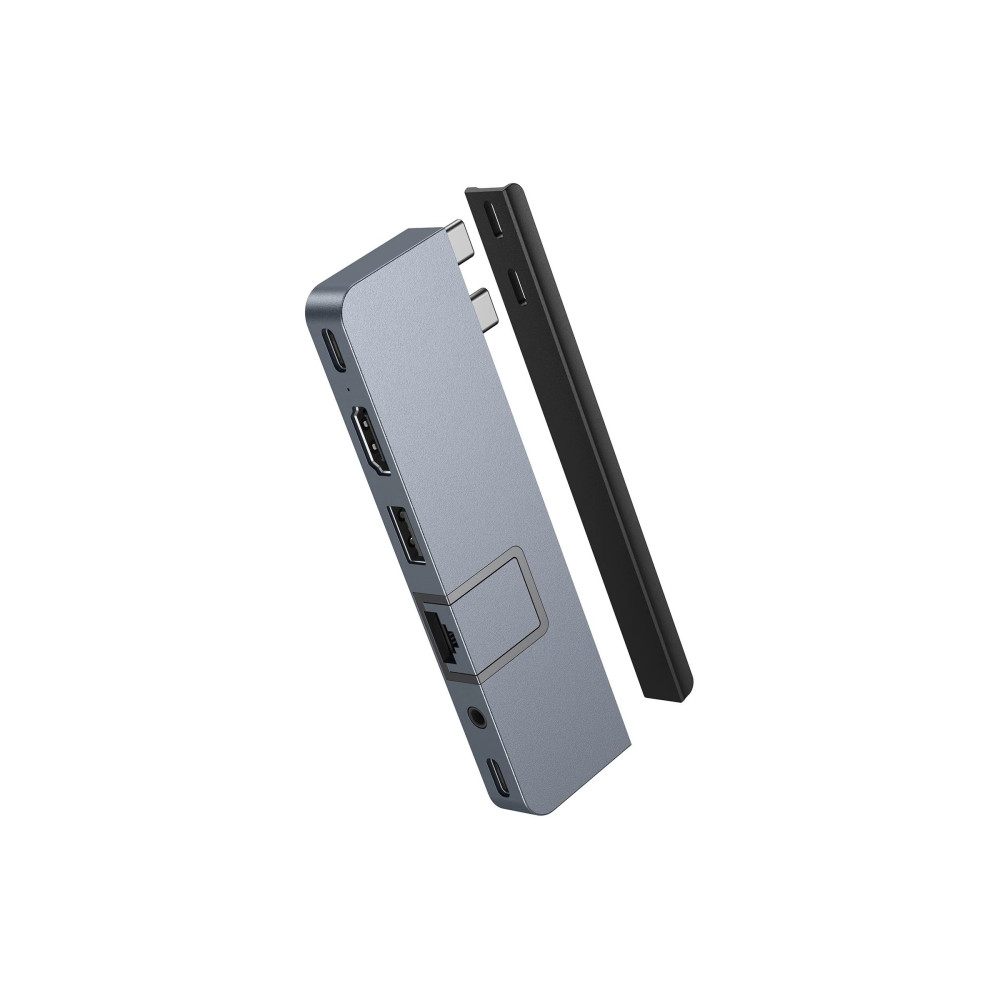 Produktbild för HyperDrive DUO Pro - dockningsstation - USB-C x 2 - HDMI, Thunderbolt, USB4 - 1GbE