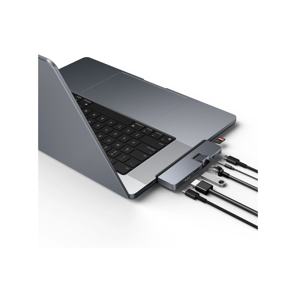 Produktbild för HyperDrive DUO Pro - dockningsstation - USB-C x 2 - HDMI, Thunderbolt, USB4 - 1GbE