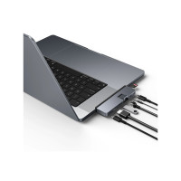 Produktbild för HyperDrive DUO Pro - dockningsstation - USB-C x 2 - HDMI, Thunderbolt, USB4 - 1GbE