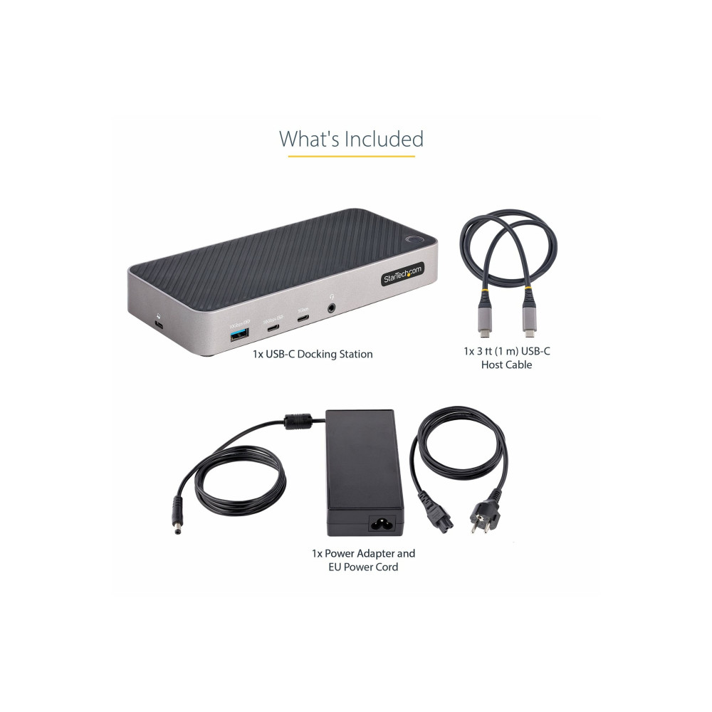Produktbild för StarTech.com USB-C Triple Monitor Docking Station - HDMI/DP Triple 4k USB-C Dock - 5x USB Hub - GbE - 100W PD - Universal Multi Monitor Docking Station - Thunderbolt 3/4 Compatible (116E-USBC-DOCK) - dockningsstation - USB-C - 1GbE