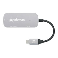 Produktbild för Manhattan USB-C Dock/Hub, Ports (x3):  HDMI, USB-A and USB-C, With Power Delivery (100W) to USB-C Port (Note add USB-C wall charger and USB-C cable needed), All Ports can be used at the same time, Aluminium, Space Grey, Three Year Warranty, Retail Box - d