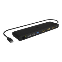 Produktbild för ICY BOX 11-in-1 Mobile with Triple Video Output - dockningsstation - USB-C - 2 x HDMI, DP - 1GbE