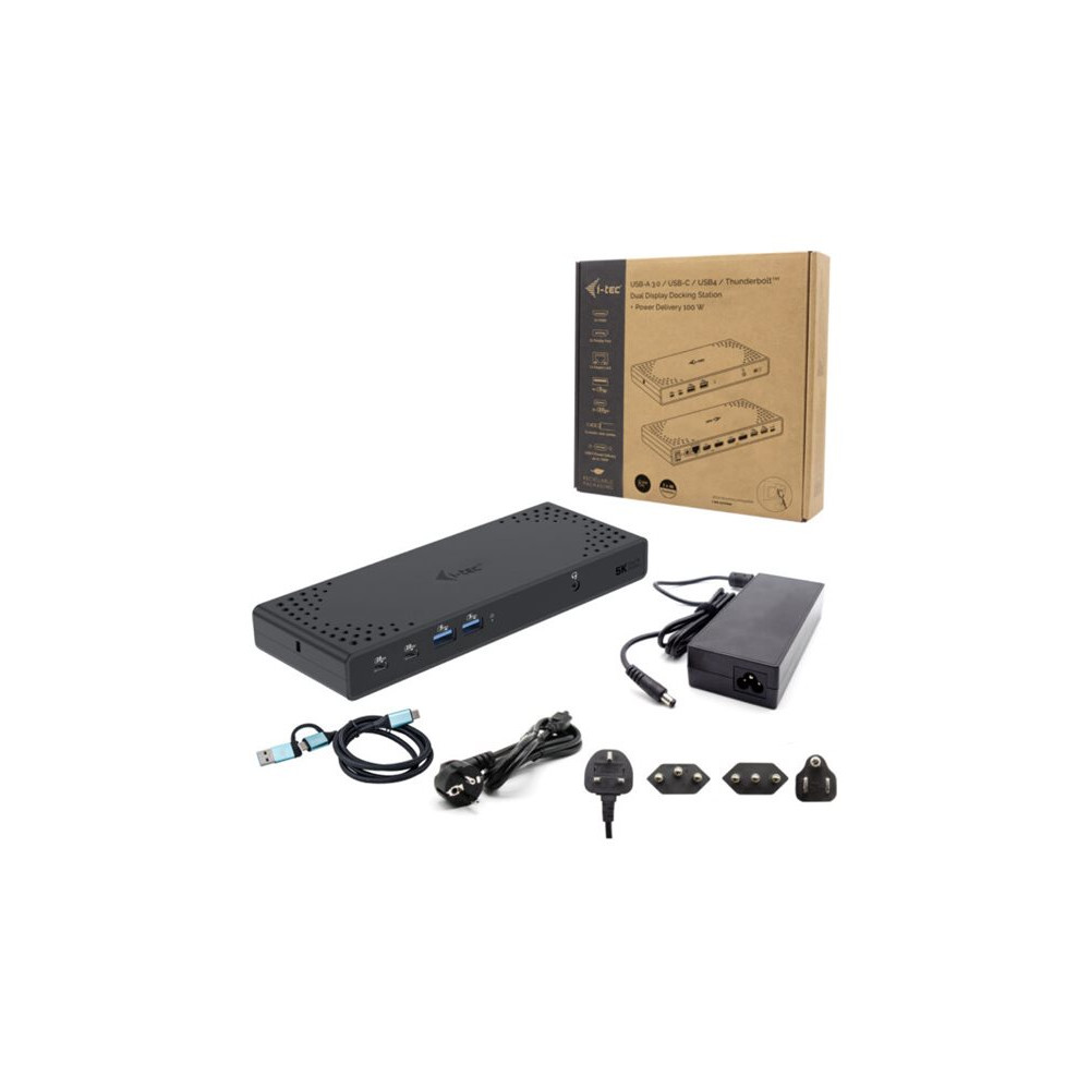 Produktbild för i-Tec - dockningsstation - USB-C / USB 3.0 / Thunderbolt 3 / Thunderbolt 4 - 2 x HDMI, 2 x DP++ - 1GbE