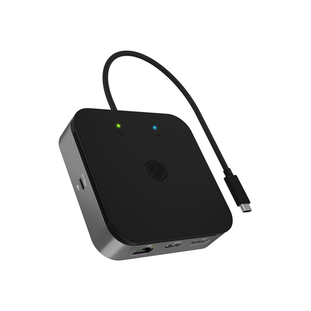 Produktbild för ICY BOX 7-in-1 - dockningsstation - USB-C 3.2 Gen 2 / Thunderbolt 3 / Thunderbolt 4 - HDMI, DP - 1GbE
