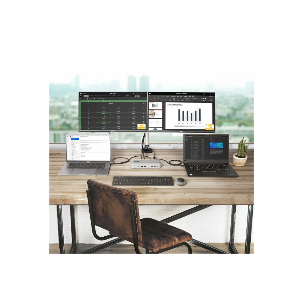 Produktbild för StarTech.com Dual-Laptop USB-C KVM Docking Station, Dual Monitor 4K 60Hz DisplayPort Dock, 5-Port USB Hub, GbE, 90W/45W Power Delivery to Two Laptops, Windows/Mac, 2-Host KVM Dock - dockningsstation - USB-C 3.2 Gen 2 - 2 x DP - 1GbE - TAA-kompatibel