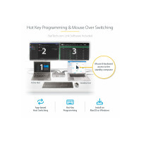 Produktbild för StarTech.com Dual-Laptop USB-C KVM Docking Station, Dual Monitor 4K 60Hz DisplayPort Dock, 5-Port USB Hub, GbE, 90W/45W Power Delivery to Two Laptops, Windows/Mac, 2-Host KVM Dock - dockningsstation - USB-C 3.2 Gen 2 - 2 x DP - 1GbE - TAA-kompatibel