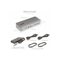 Produktbild för StarTech.com Dual-Laptop USB-C KVM Docking Station, Dual Monitor 4K 60Hz DisplayPort Dock, 5-Port USB Hub, GbE, 90W/45W Power Delivery to Two Laptops, Windows/Mac, 2-Host KVM Dock - dockningsstation - USB-C 3.2 Gen 2 - 2 x DP - 1GbE - TAA-kompatibel