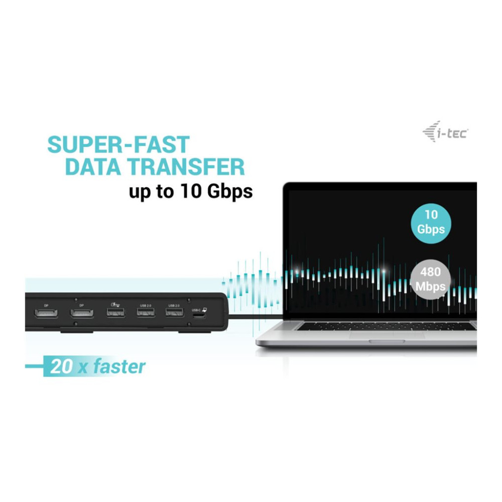 Produktbild för i-Tec - dockningsstation - USB-C / USB4 / Thunderbolt 3 / Thunderbolt 4 - HDMI, 2 x DP++ - 1GbE