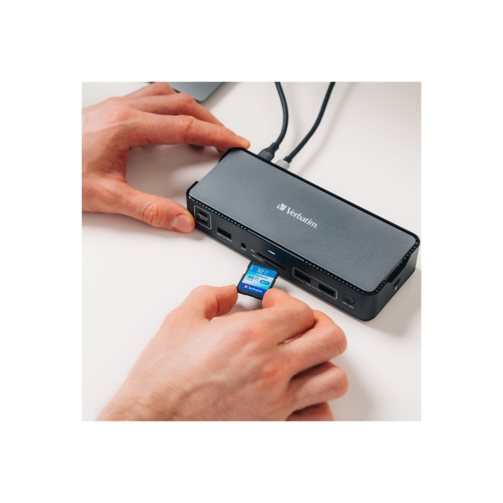 Produktbild för Verbatim Pro - dockningsstation - USB-C - 2 x HDMI, DP - 1GbE
