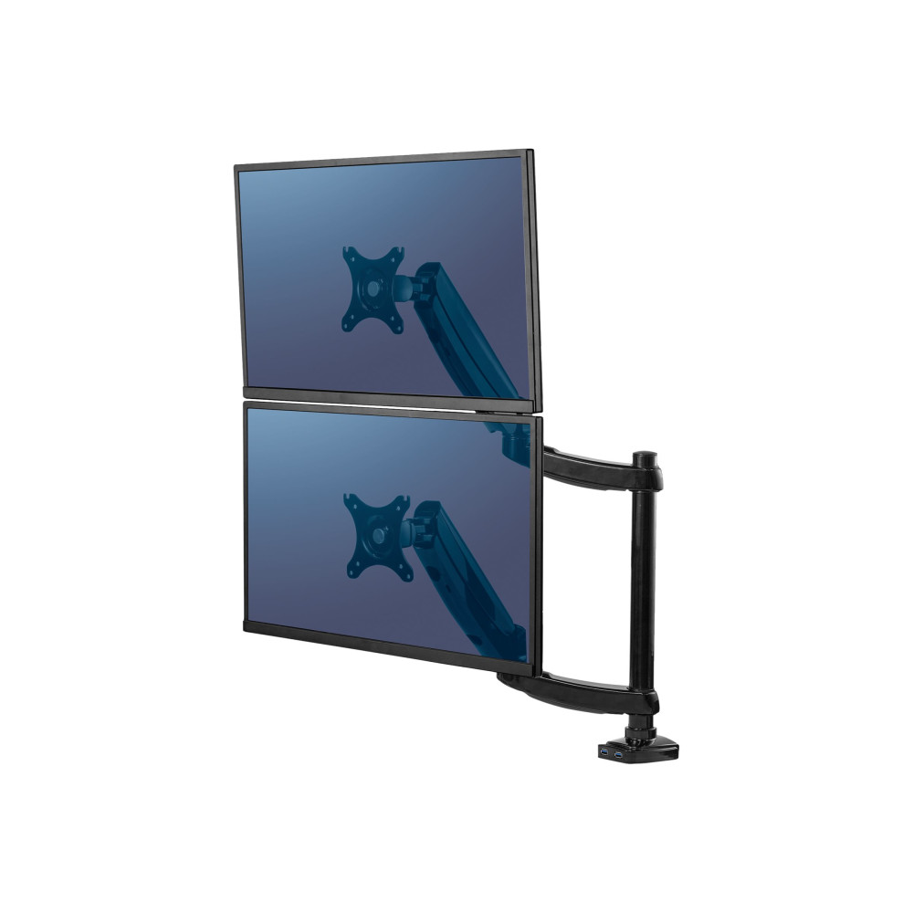 Produktbild för Fellowes Platinum Monitor Arm monteringssats - justerbar arm - för 2 monitorer - svart