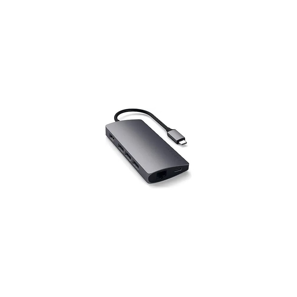 Produktbild för Satechi Aluminum Multi-Port Adapter V2 - dockningsstation - USB-C - 1GbE
