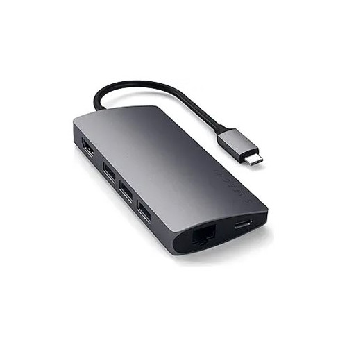 Satechi Satechi Aluminum Multi-Port Adapter V2 - dockningsstation - USB-C - 1GbE