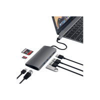 Produktbild för Satechi Aluminum Multi-Port Adapter V2 - dockningsstation - USB-C - 1GbE