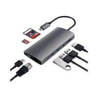 Produktbild för Satechi Aluminum Multi-Port Adapter V2 - dockningsstation - USB-C - 1GbE