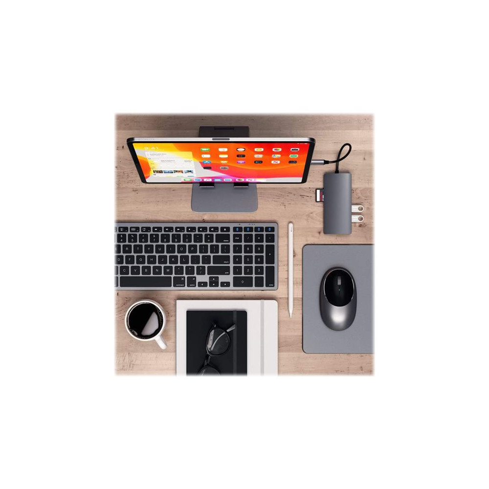 Produktbild för Satechi Aluminum Multi-Port Adapter V2 - dockningsstation - USB-C - 1GbE