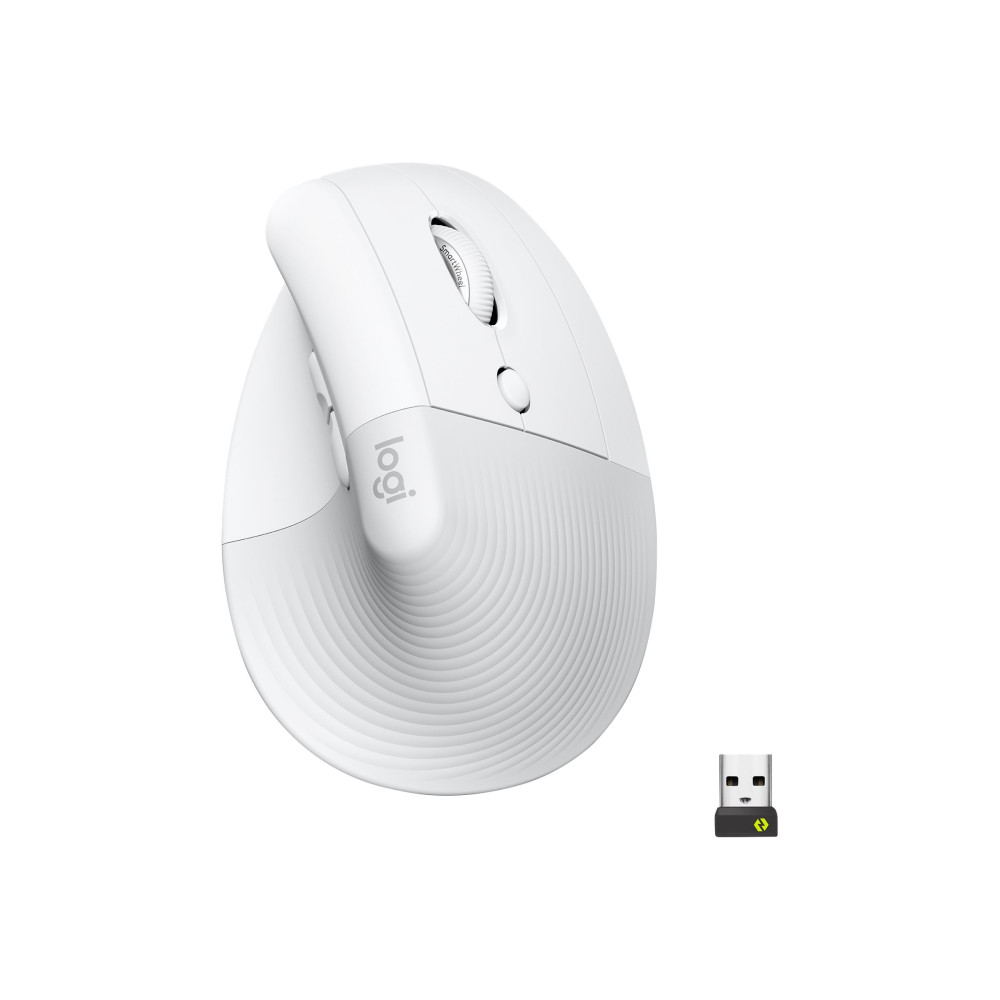 Produktbild för Logitech Lift for Business - vertikal mus - Bluetooth, 2.4 GHz - offwhite