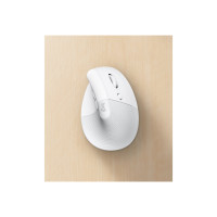 Produktbild för Logitech Lift for Business - vertikal mus - Bluetooth, 2.4 GHz - offwhite