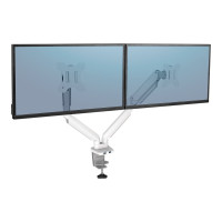 Produktbild för Fellowes Platinum Series monteringssats - justerbara dubbla armar - för 2 monitorer - vit