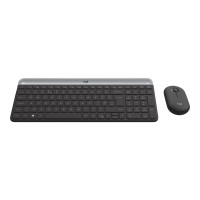 Produktbild för Logitech Slim Wireless Combo MK470 - sats med tangentbord och mus - USA, internationellt - grafit Inmatningsenhet