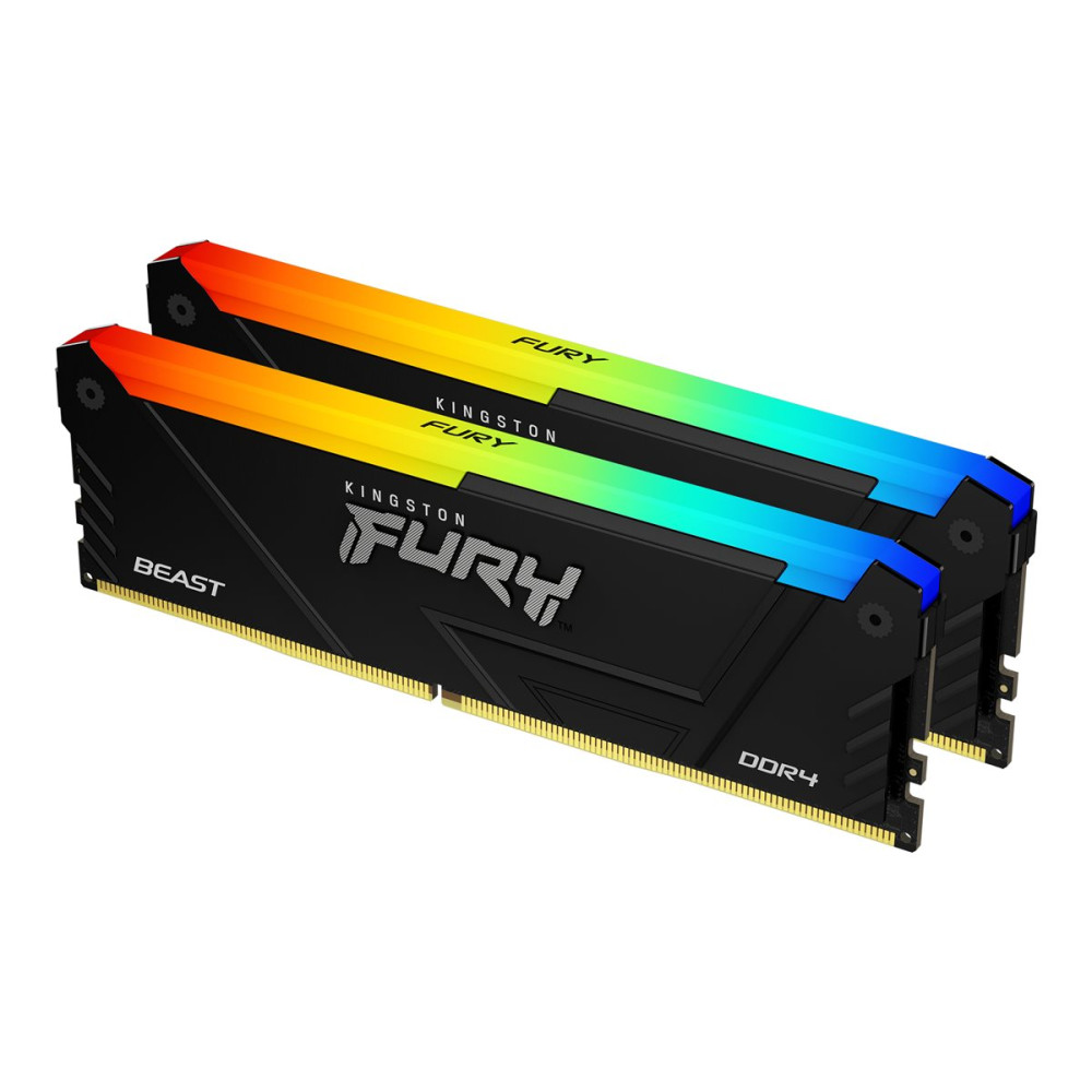 Produktbild för Kingston FURY Beast RGB - DDR4 - sats - 64 GB: 2 x 32 GB - DIMM 288-pin / PC4-25600 - ej buffrad