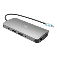 Produktbild för i-Tec USB-C Metal Nano 3x Display Docking Station + Power Delivery 100 W - dockningsstation - USB-C / Thunderbolt 3 - HDMI, 2 x DP - 1GbE