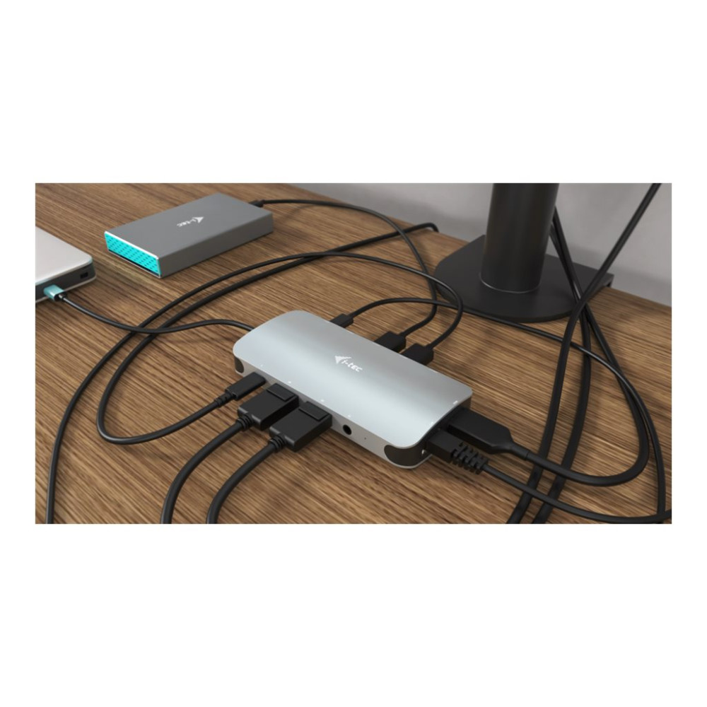Produktbild för i-Tec USB-C Metal Nano 3x Display Docking Station + Power Delivery 100 W - dockningsstation - USB-C / Thunderbolt 3 - HDMI, 2 x DP - 1GbE