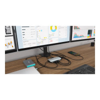 Produktbild för i-Tec USB-C Metal Nano 3x Display Docking Station + Power Delivery 100 W - dockningsstation - USB-C / Thunderbolt 3 - HDMI, 2 x DP - 1GbE