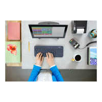 Produktbild för Logitech Wireless Touch Keyboard K400 Plus - tangentbord - tysk - svart Inmatningsenhet