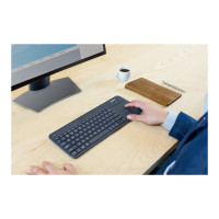 Produktbild för Logitech Wireless Touch Keyboard K400 Plus - tangentbord - tysk - svart Inmatningsenhet