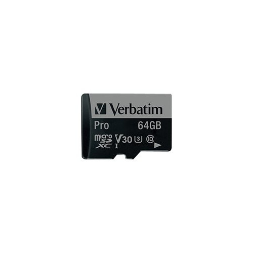 VERBATIM Verbatim PRO - flash-minneskort - 64 GB - mikroSDXC UHS-I