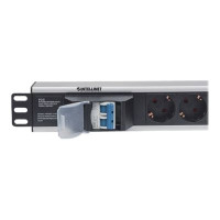 Produktbild för Intellinet 19" 1.5U Rackmount 6-Way Power Strip - German Type", With Double Air Switch, No Surge Protection, 1.6m Power Cord - kraftdistributionsenhet