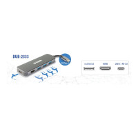 Produktbild för D-Link DUB-2333 - dockningsstation - USB-C / Thunderbolt 3 - HDMI