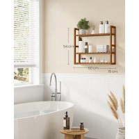 Produktbild för Bathroom Shelves Yellowish Brown 60x15x54cm